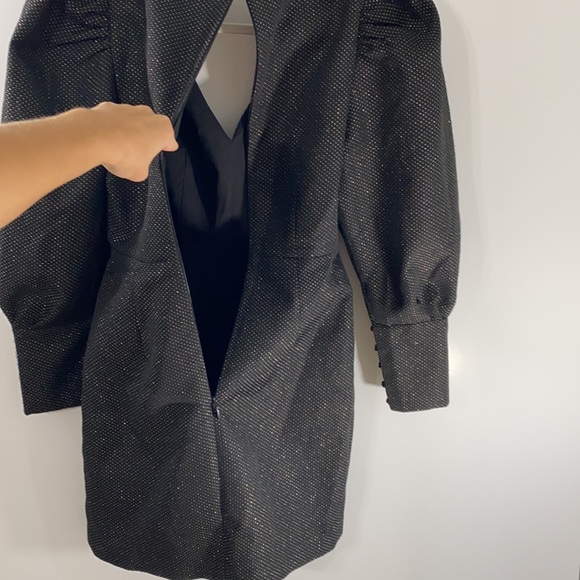 BCBGMAXAZRIA black mini dress with long puff sleeve and button cuff sleeves so 0 - Picture 10 of 14